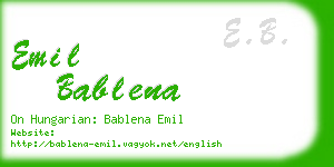 emil bablena business card